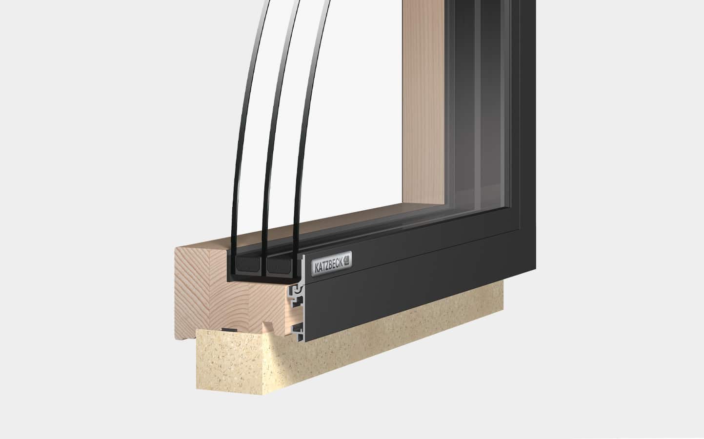 Holz Alu Fenster FIX flat von Katzbeck